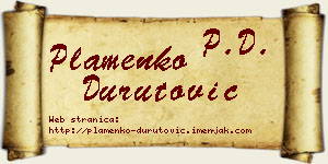 Plamenko Durutović vizit kartica